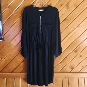 PerSeption Concept Navy Dress Size Medium 3/4 Sleeve Dress